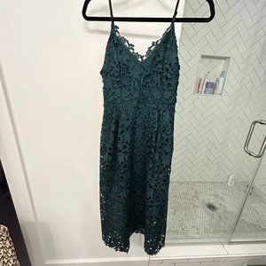 ASTR The Label Hunter Green Midi Eyelet Dress